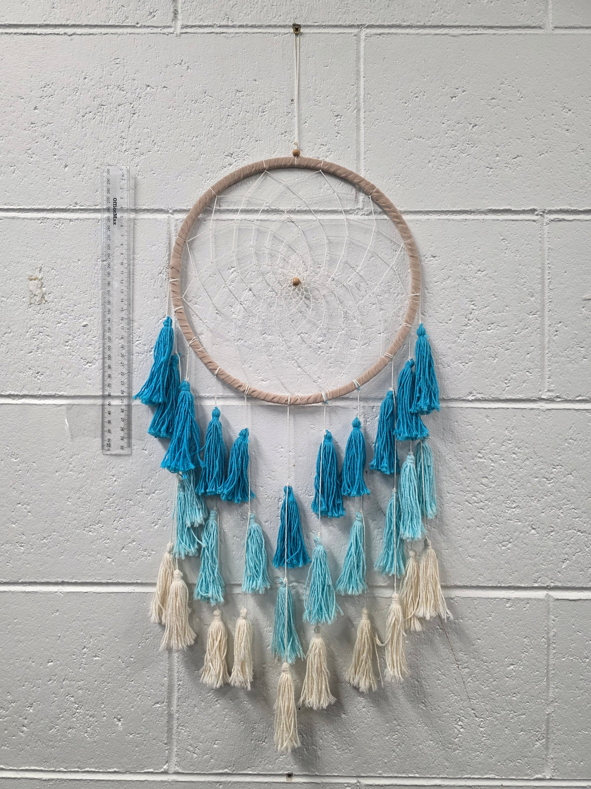 Large Blue Tassel Dream Catcher