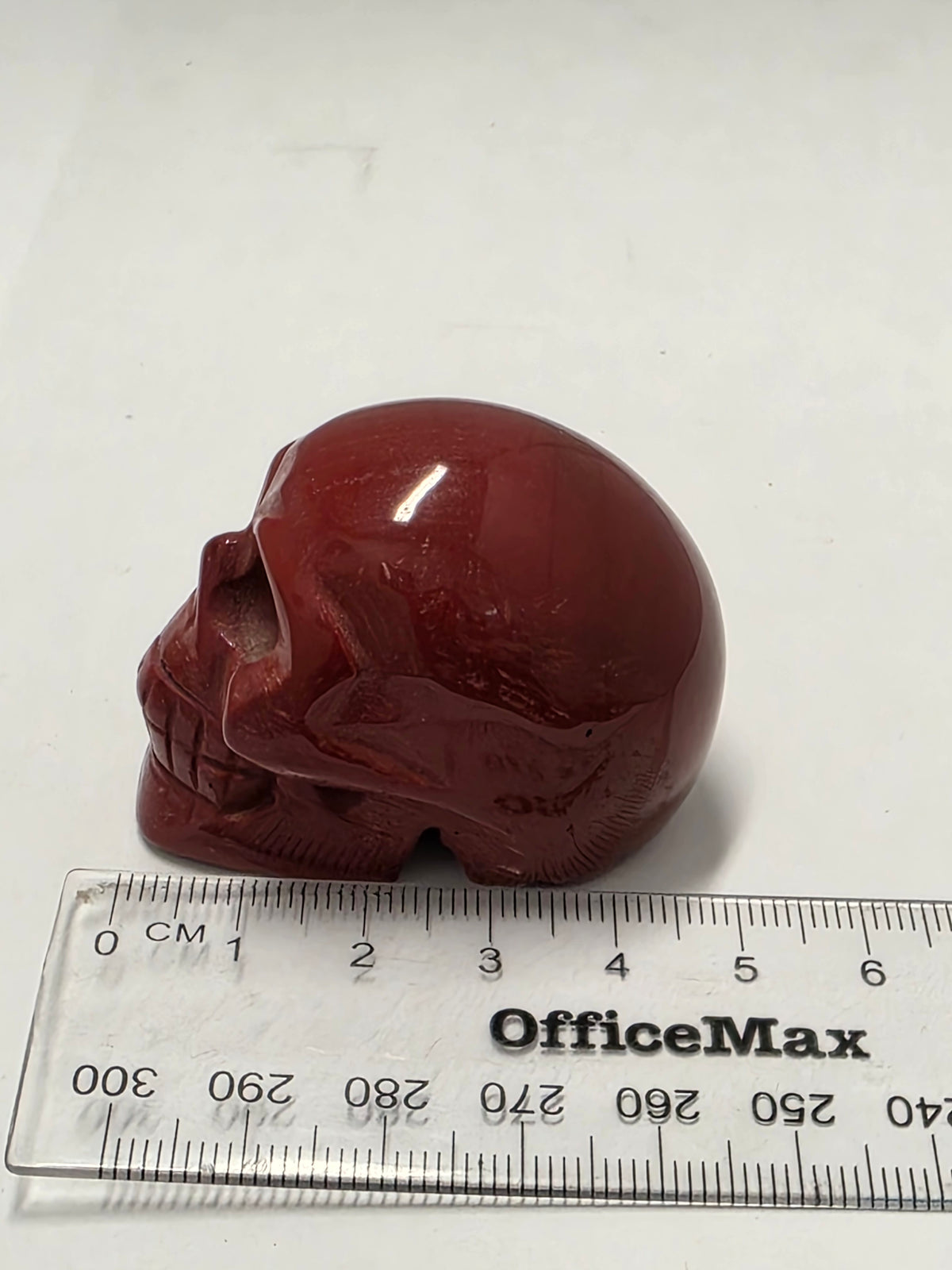 Red Jasper Skull Carving