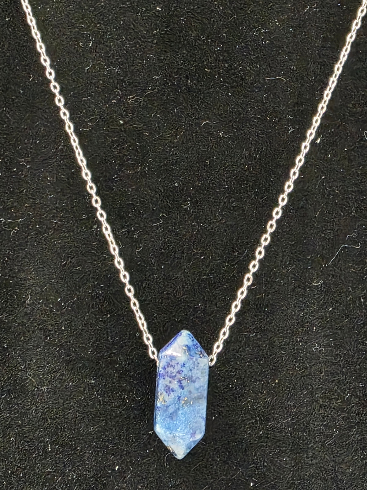 Lapis Lazuli Double Point Crystal Necklace