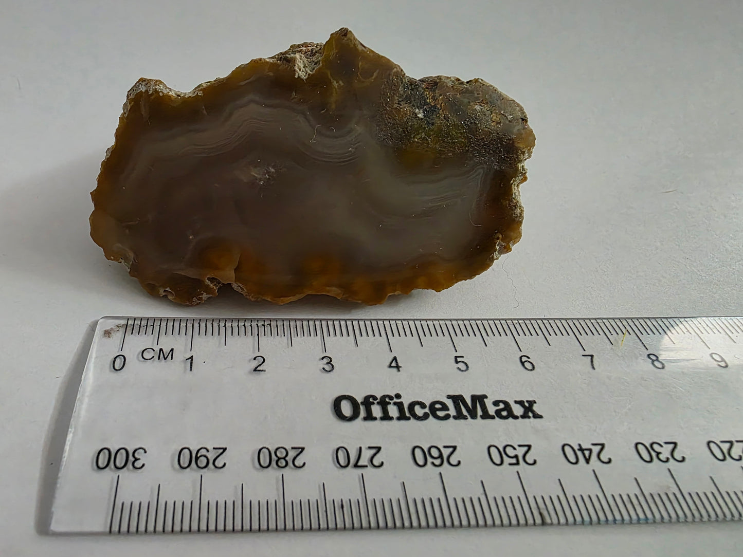 New Zealand Agate – Large Brown Banded Cut & Polished Face