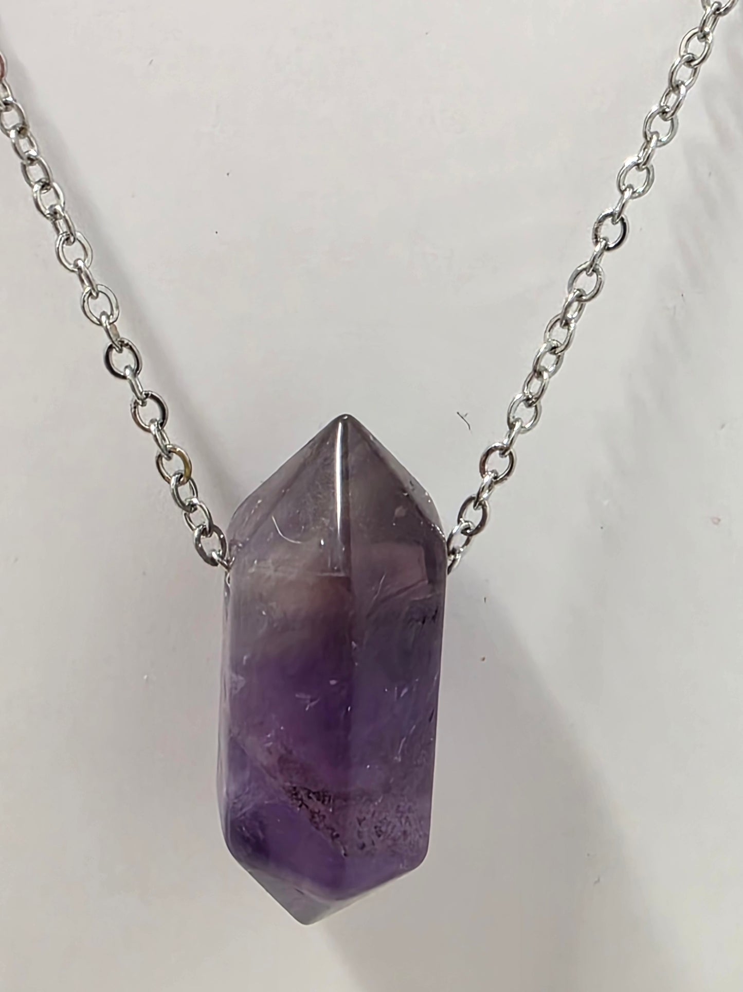 Amethyst Double Point Crystal Necklace