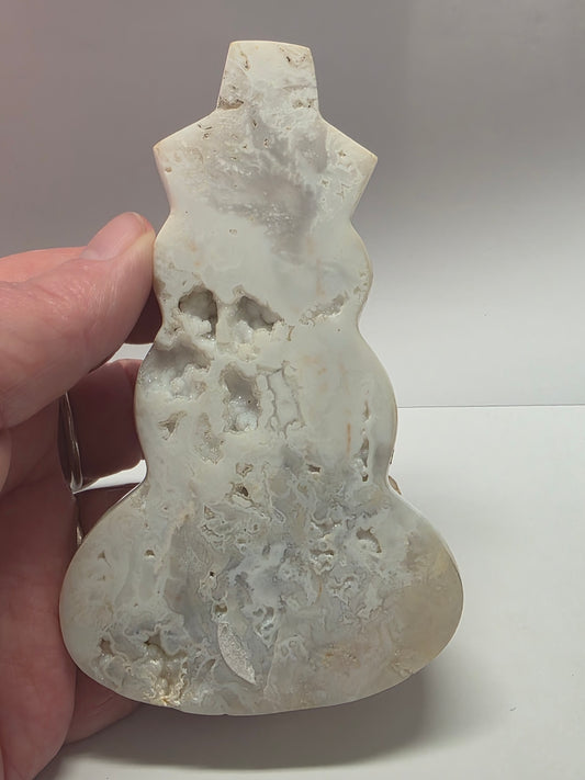 Plume Agate Snowman