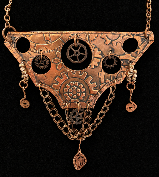 Upcycled Head Gasket Steampunk Copper Necklace – Serendipitous Creations