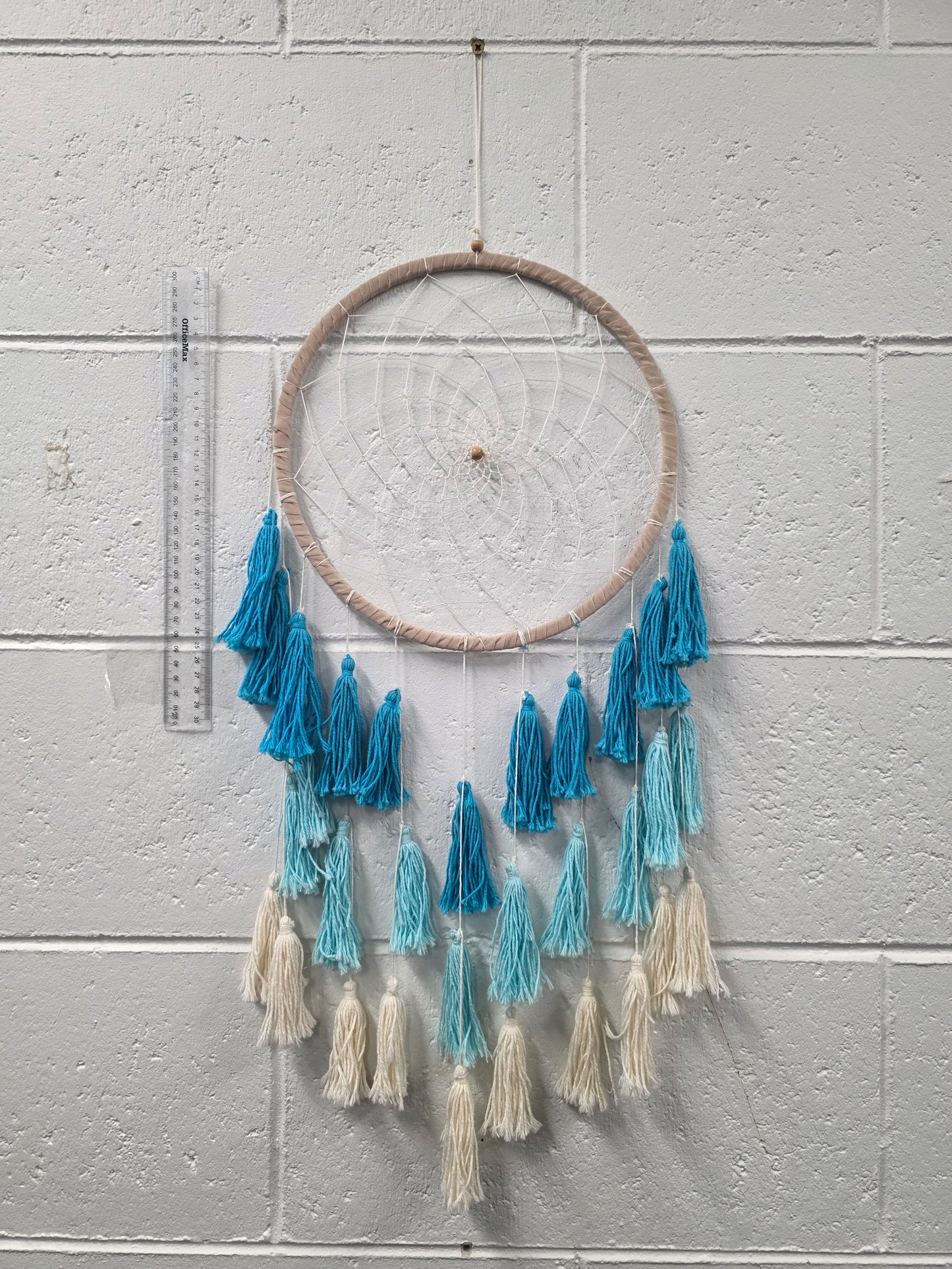Large Blue Tassel Dream Catcher