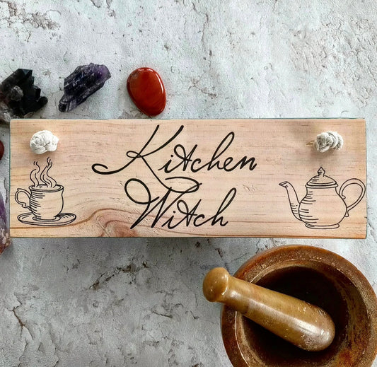 Kitchen Witch Wooden Sign