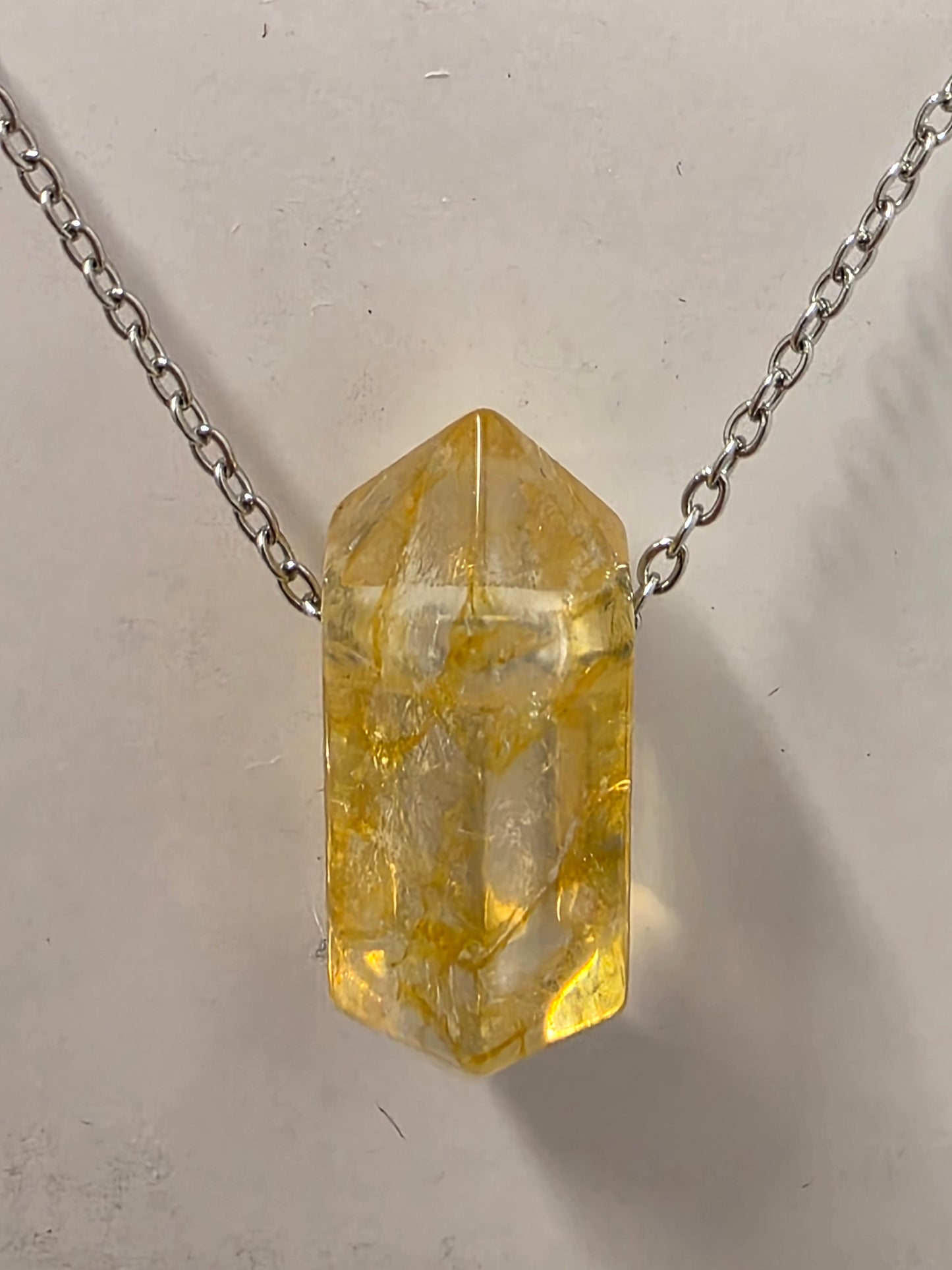Heat-Treated Citrine Double Point Necklace