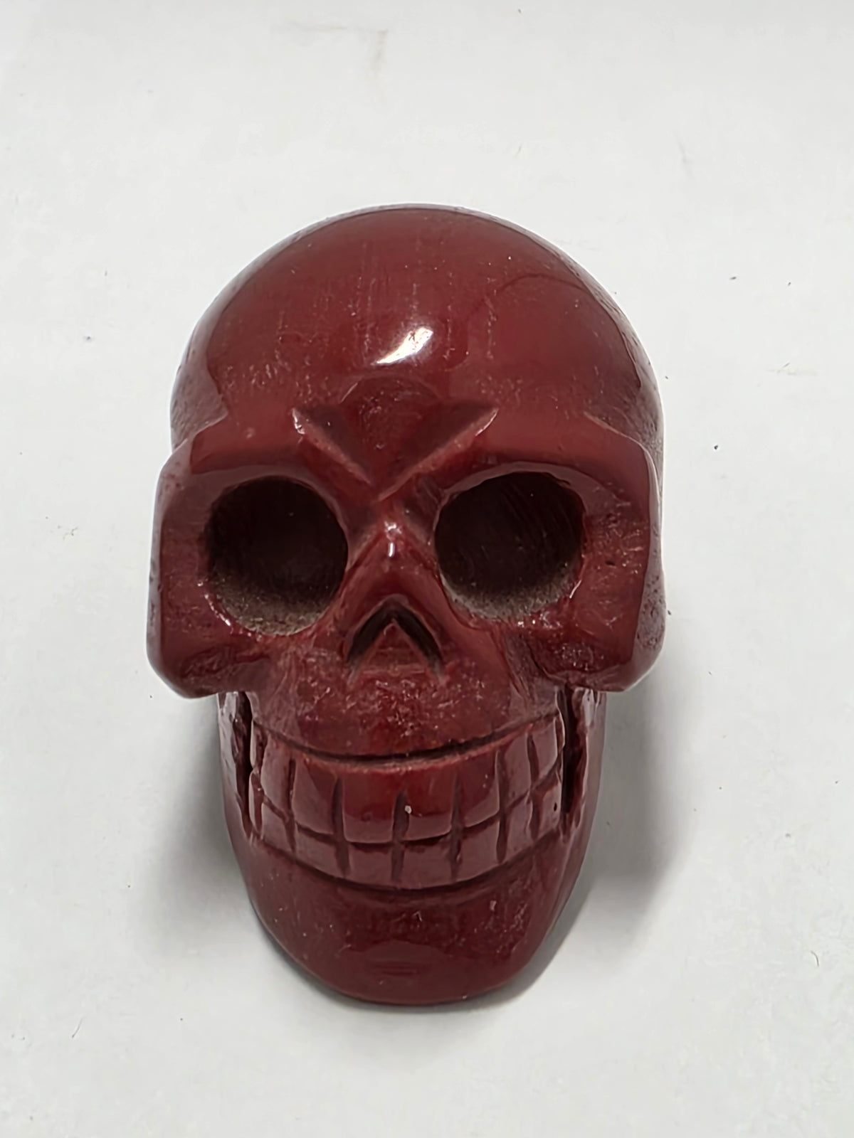 Red Jasper Skull Carving