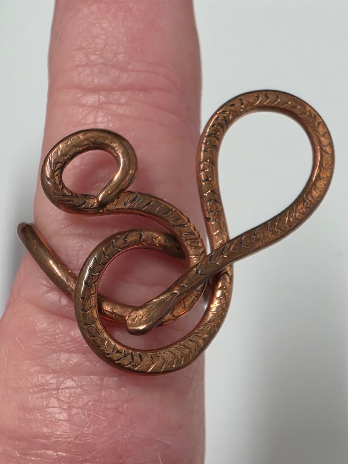 Handmade Copper Coiled Snake Ring