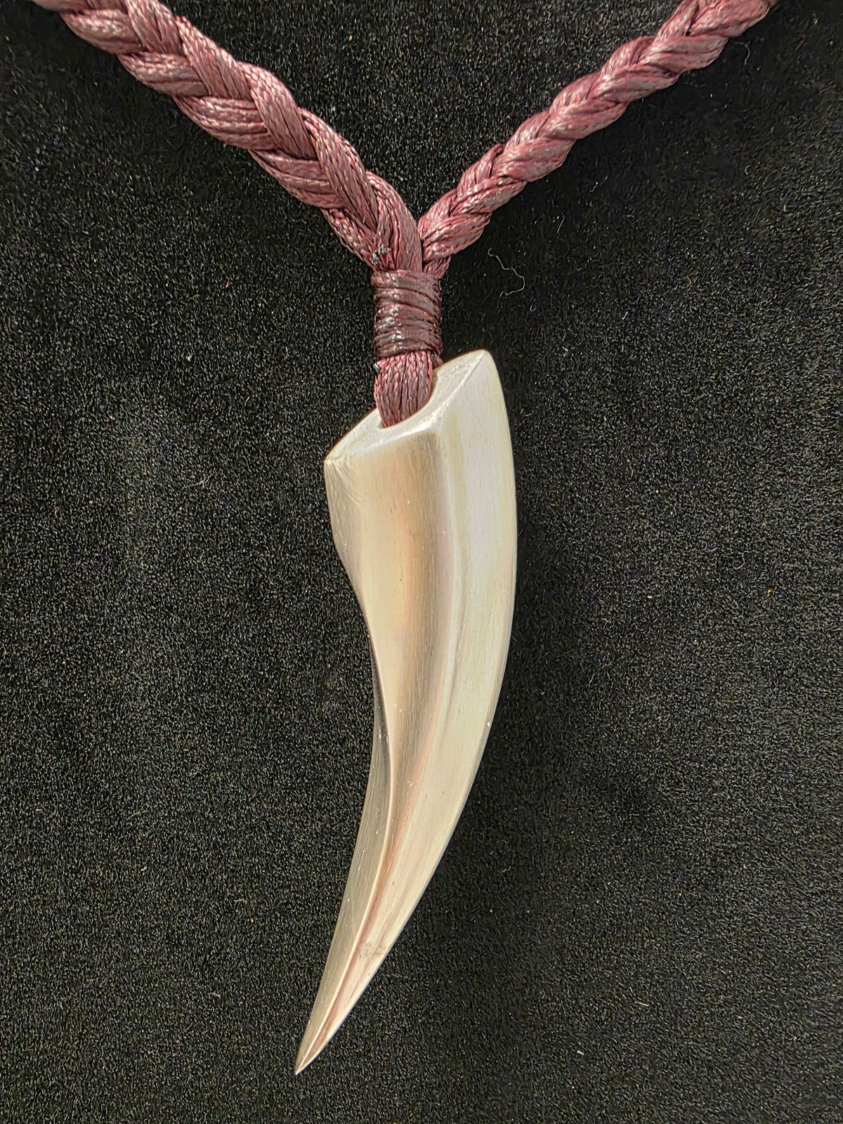 Sterling Silver Boar Tusk Pendant with Hampden Carnelian Toggle
