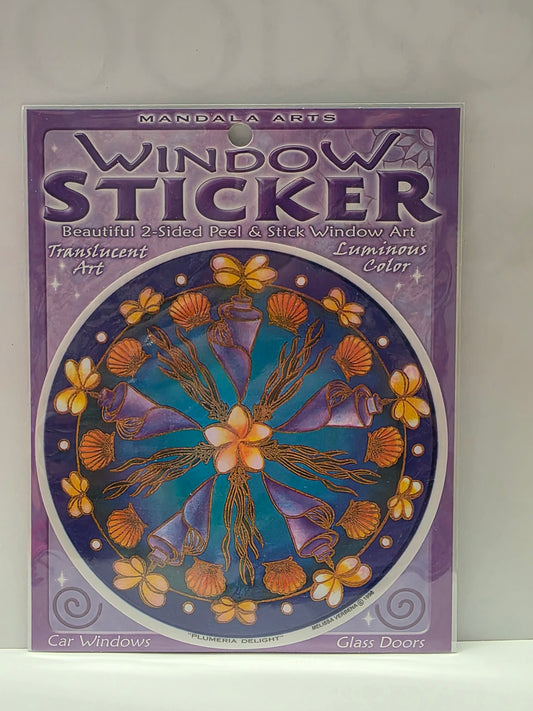 Plumeria Delight Mandala Window Sticker