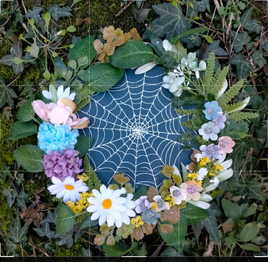 Handmade Floral Spiderweb Wall Décor