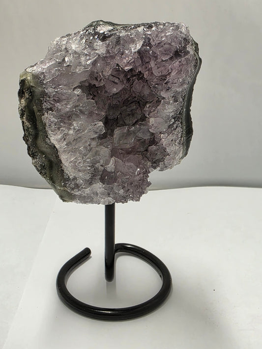 Amethyst Cluster on Metal Stand