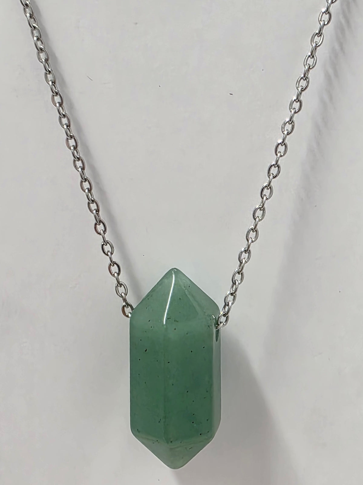 Green Aventurine Double Point Crystal Necklace