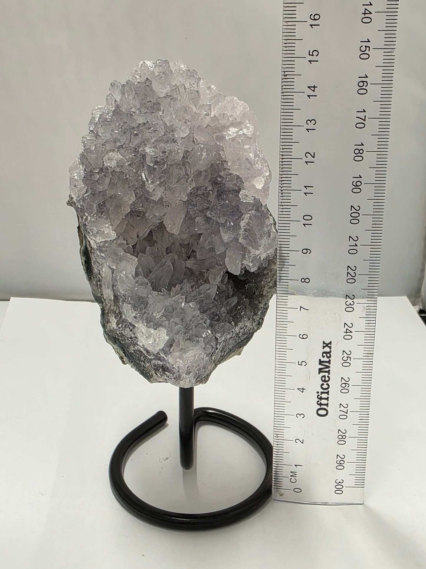Pale Amethyst Cluster on Metal Stand