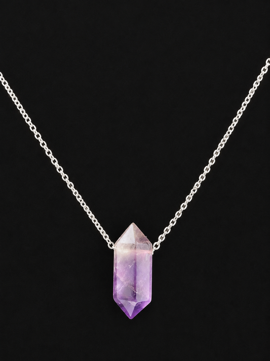 Amethyst Double Point Crystal Necklace