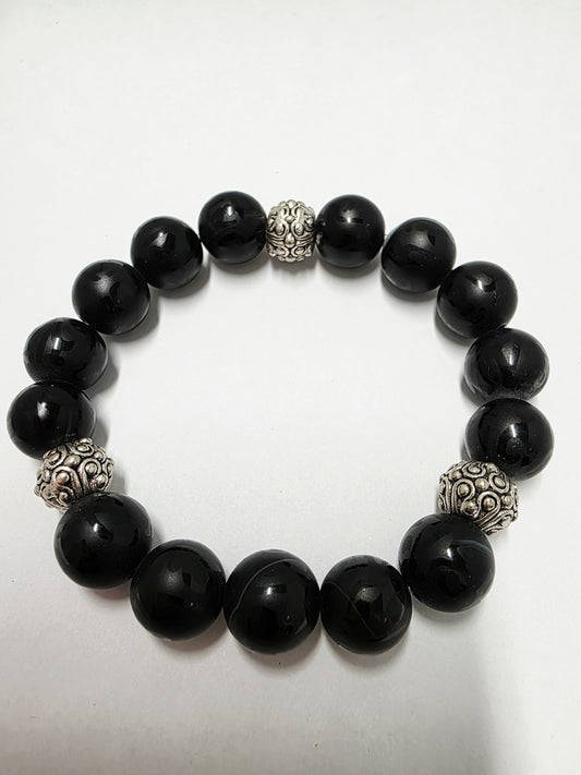 Black Agate Crystal Bracelet 🖤