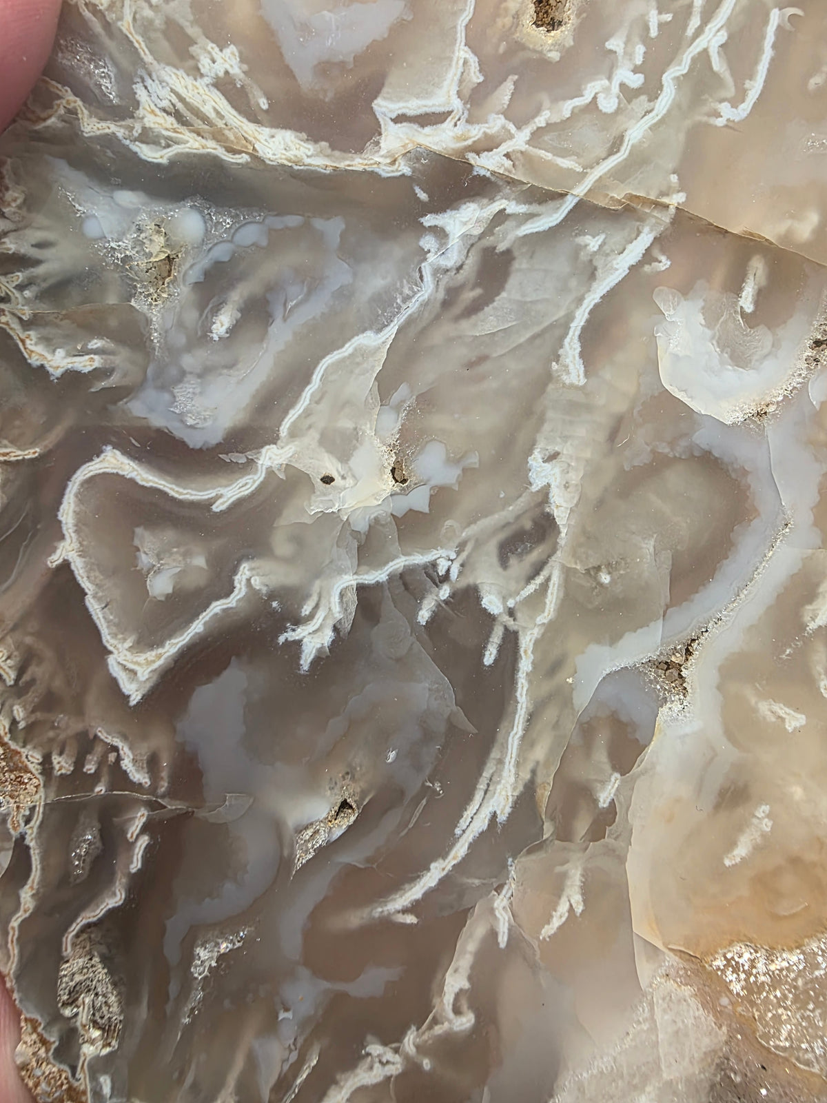 Large Natural Agate Slice with Druzy – Polished Face