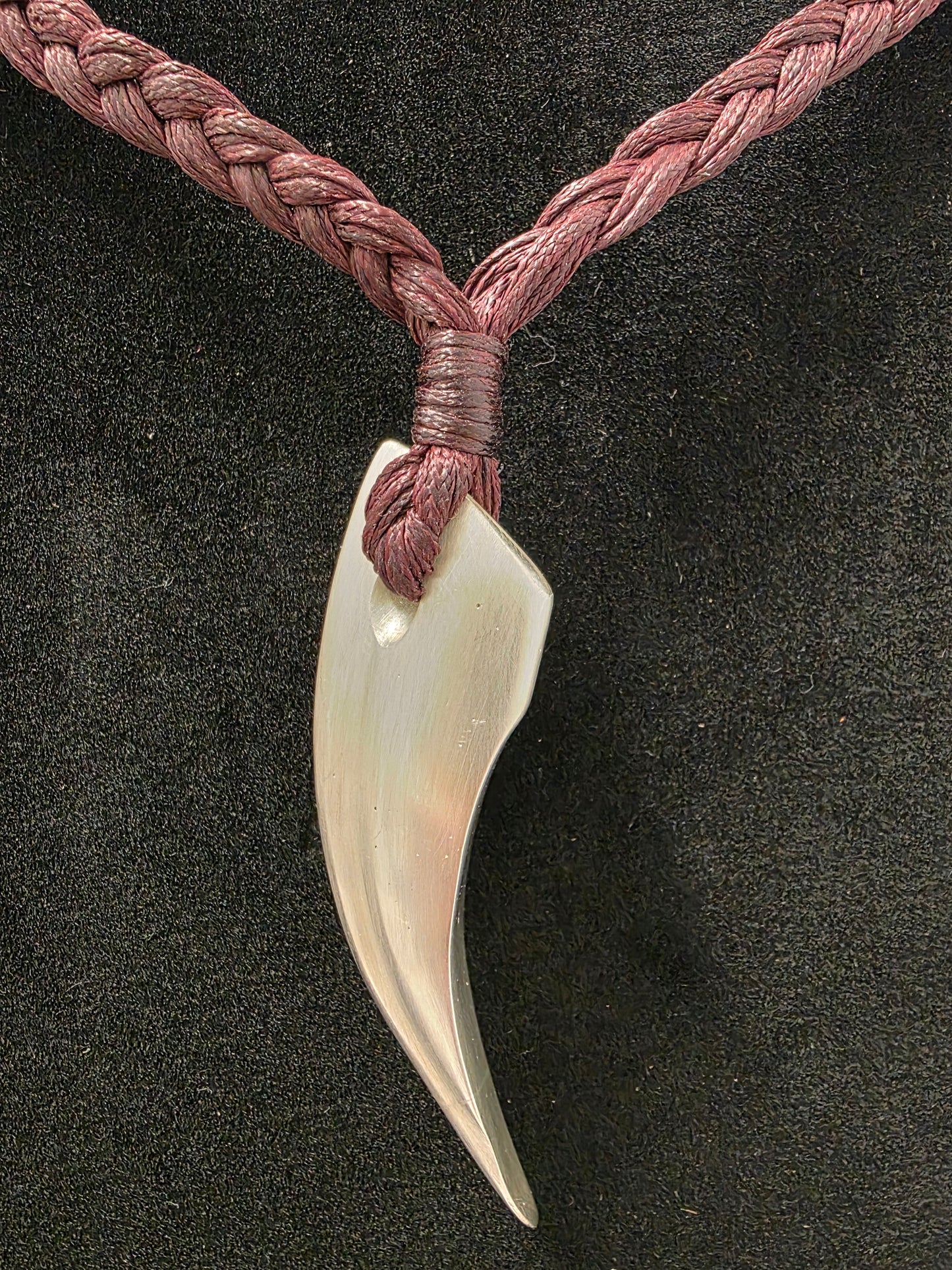 Sterling Silver Boar Tusk Pendant with Hampden Carnelian Toggle