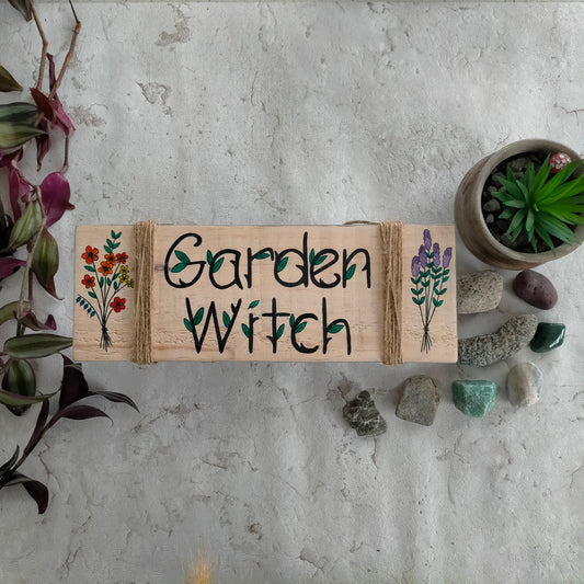 Handmade Wooden Sign – “Garden Witch"