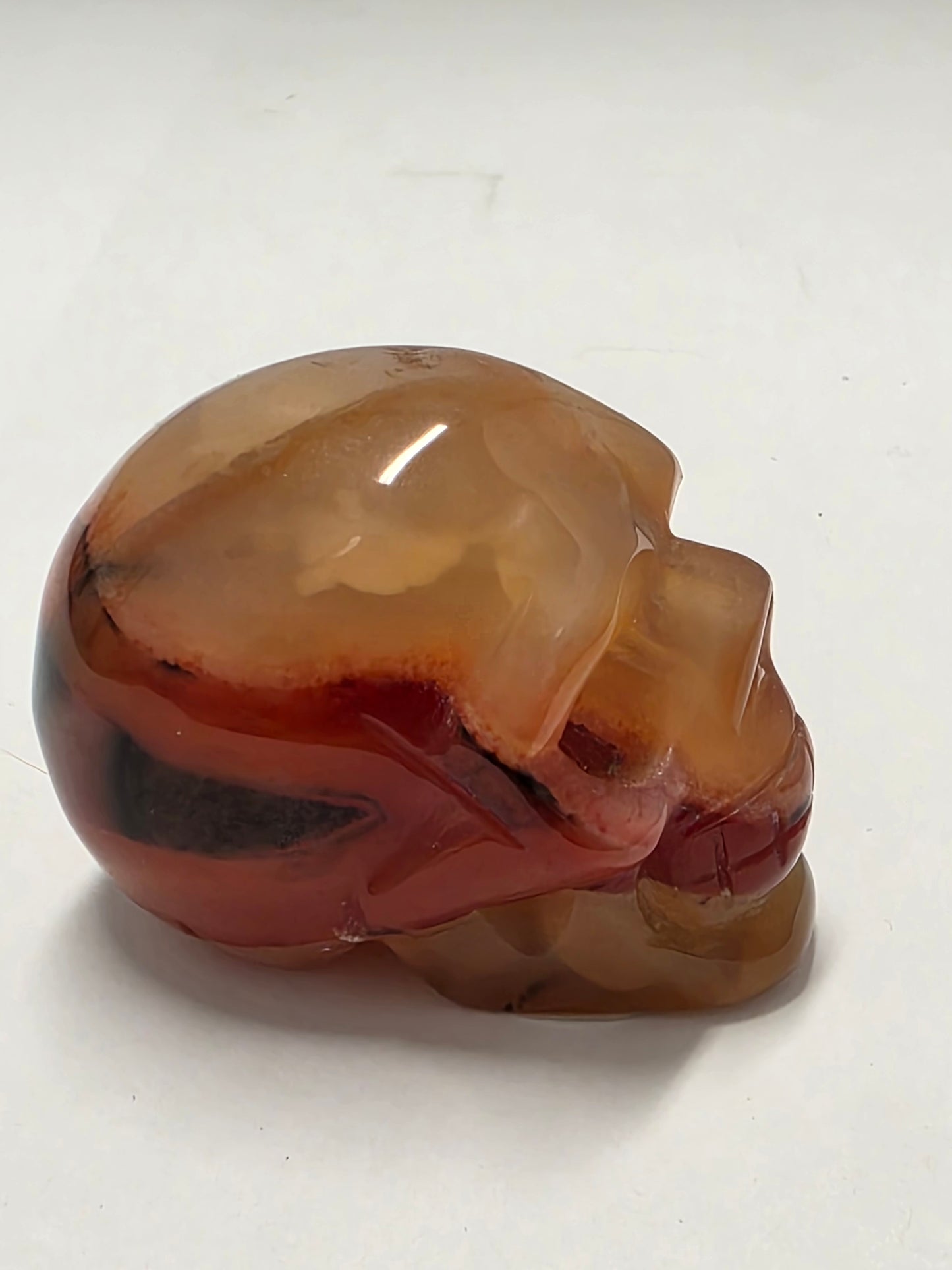 Carnelian Skull Carving