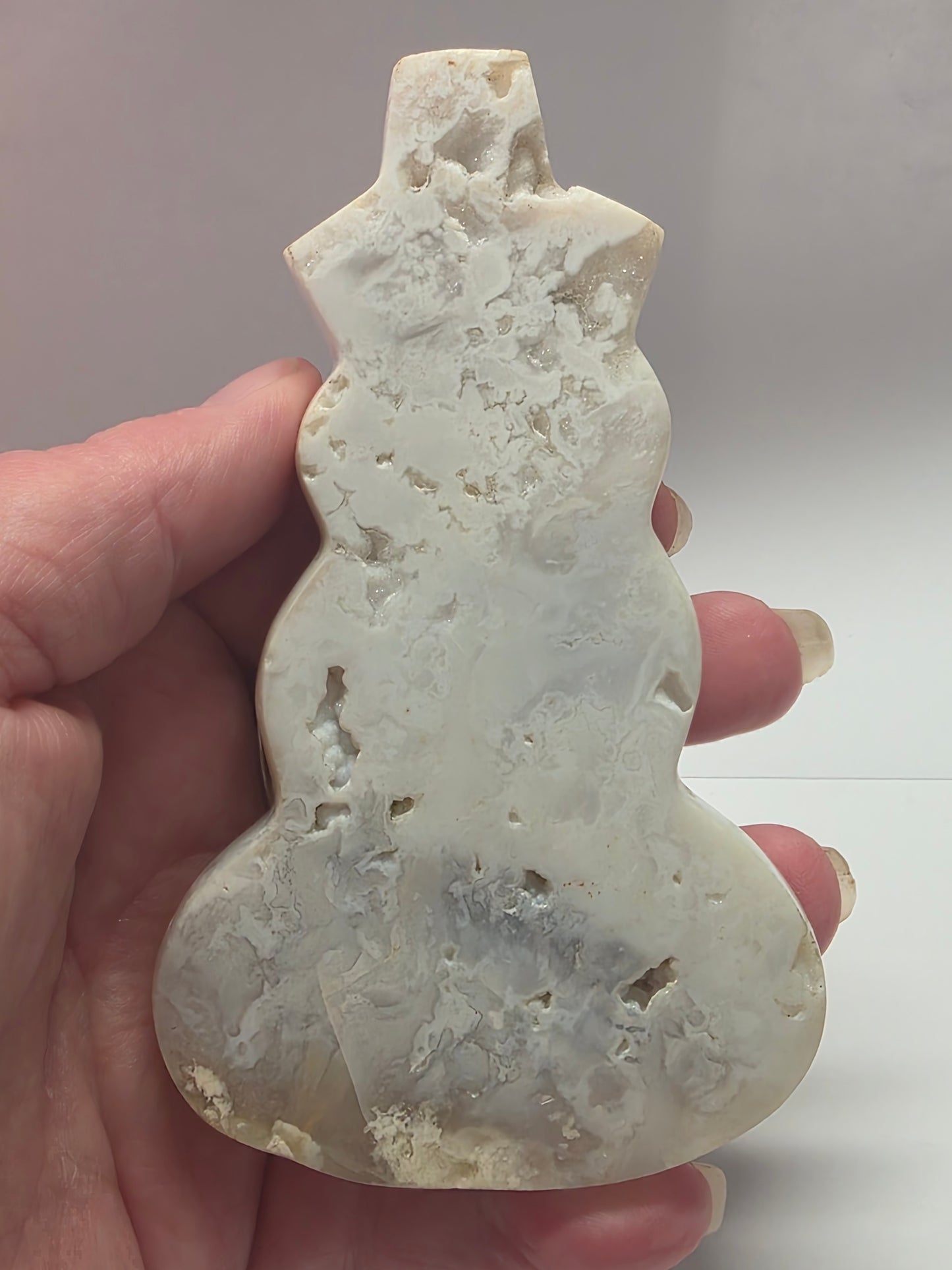 Plume Agate Snowman