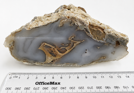 Natural Agate Display Piece – Grey & Earth Tones
