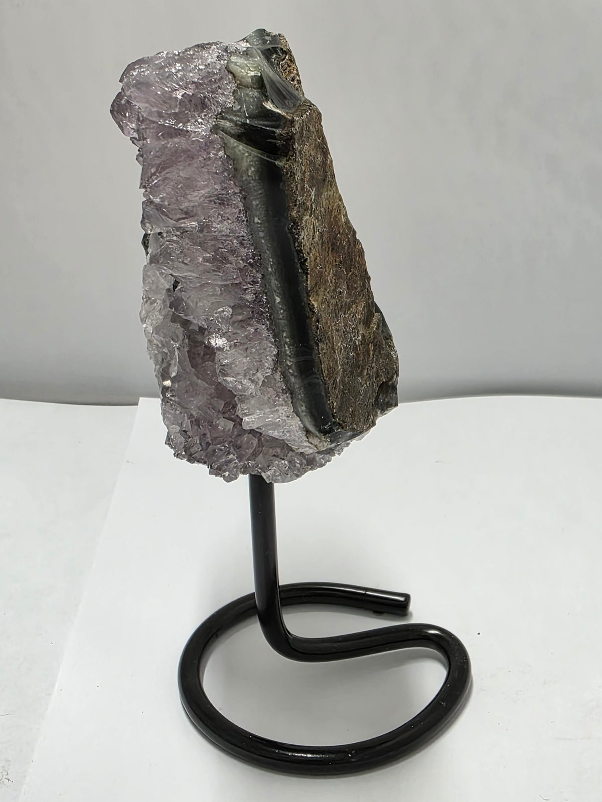 Amethyst Cluster on Metal Stand