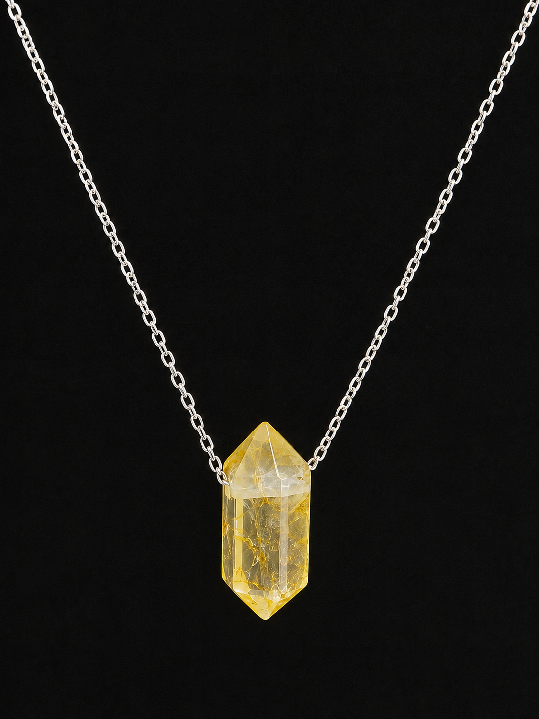 Heat-Treated Citrine Double Point Necklace