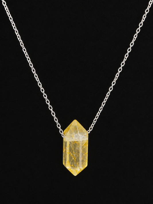 Heat-Treated Citrine Double Point Necklace
