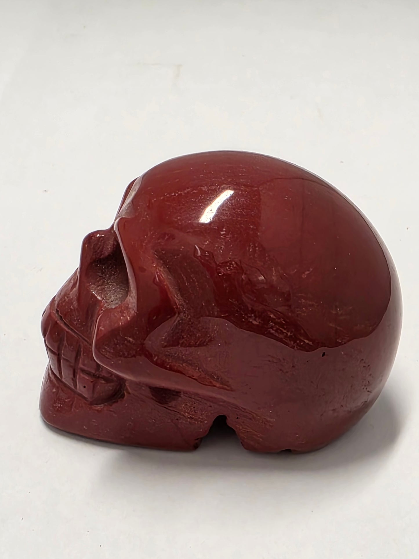 Red Jasper Skull Carving