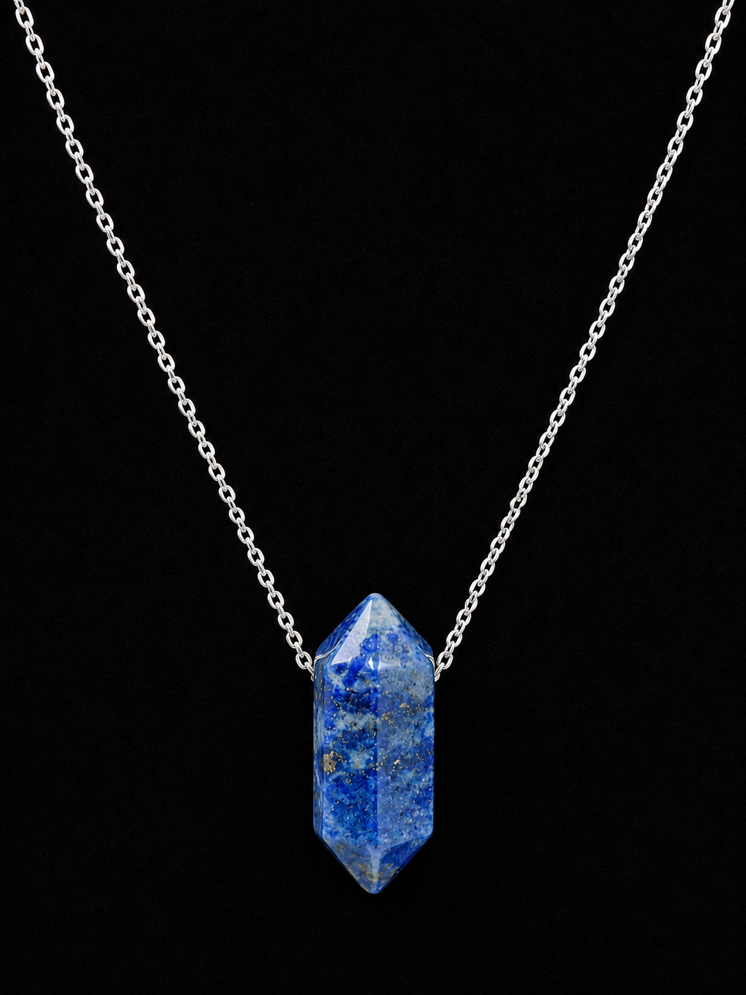 Lapis Lazuli Double Point Crystal Necklace