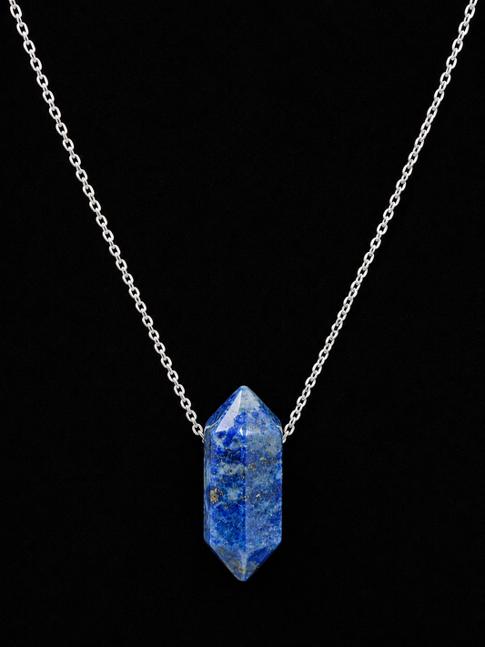 Lapis Lazuli Double Point Crystal Necklace