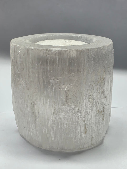Satin Spar Single Tealight Holder