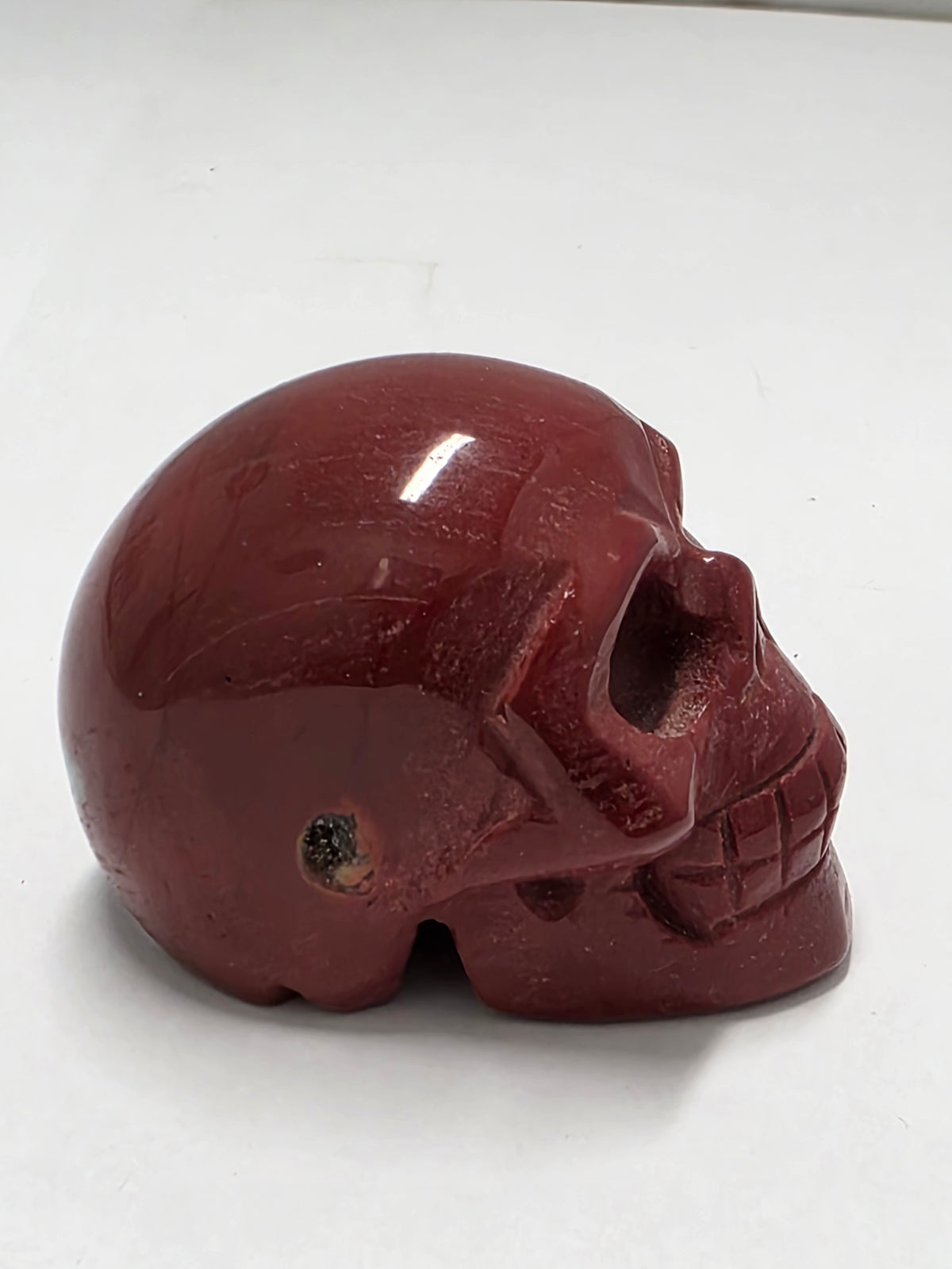 Red Jasper Skull Carving